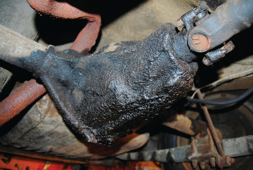 Differential housings on older cars always seem to be one of the greasiest parts. This is good because it protects the sheet metal “pumpkin” cover from rust.